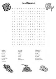 food groups wordsearch