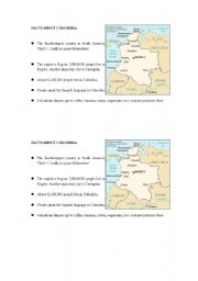 English worksheet: Facts about Colombia (made for Longman 4A, Unit 1)