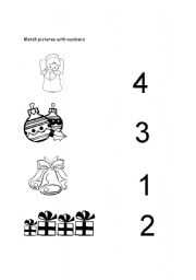 English Worksheet: Match numbers with the pictures