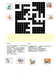 English Worksheet: verbs puzzle