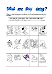 English Worksheet: What are they doing ?