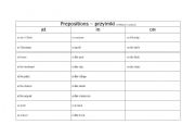 English Worksheet: Prepositions at, on, in