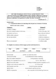 English Worksheet: an example exam 