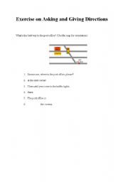 English worksheet: giving direction