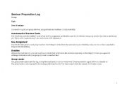 English worksheet: Seminar Preparation Log