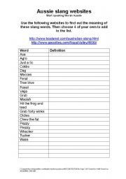 English Worksheet: Aussie Slang