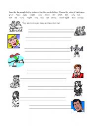 English worksheet: What do they look like