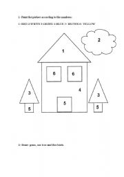 English worksheet: Draw and paint