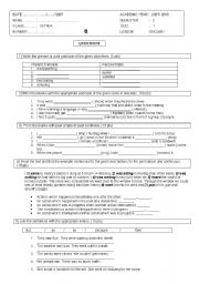 English Worksheet: exam for pre-intermediate students