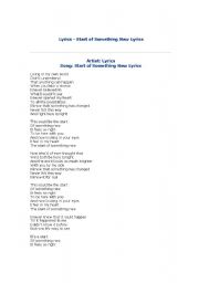 English Worksheets Lyrics High School Musical
