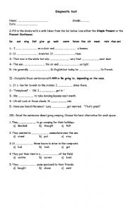 diagnostic test - ESL worksheet by angel7