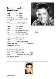 English Worksheet: Love me tender - Elvis