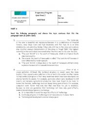 Topic Sentence and Paragraph Worksheet