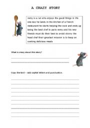 English Worksheet: A crazy story - Ratatouille