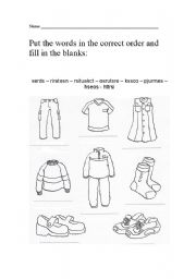 Clothes - ESL worksheet by maestrilla25