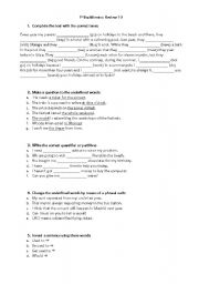 English Worksheet: MIX EXERCISES