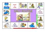 English Worksheet: Daily Routine Board Game