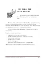 English Worksheet: UP GOES THE SKYSCRAPER