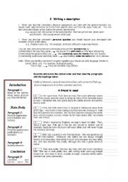 English Worksheet: descriptive writing 2