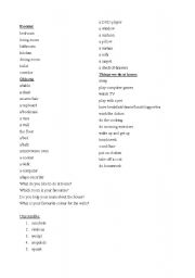 English Worksheet: My Home