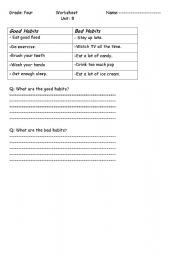 English worksheet: habits 