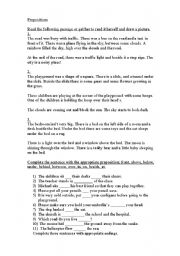 English worksheet: Prepositions