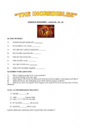 The Incredibles family tree ESL worksheet by Giovana Toniolo