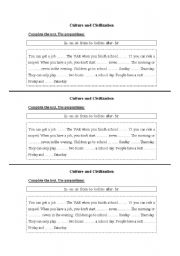 English worksheet: prepostition