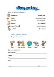 English Worksheet: what can I buy...