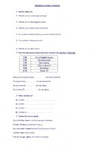 English worksheet: Revision practice of simple present