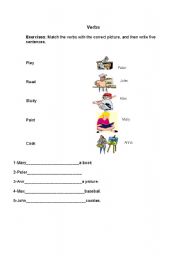 English worksheet: commnon verbs in the simle present