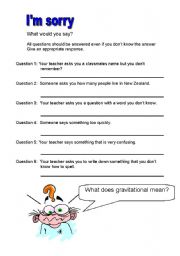 English Worksheet: situational english