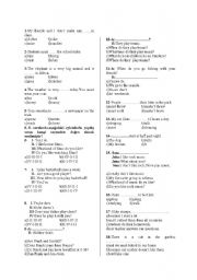 English Worksheet: test for students