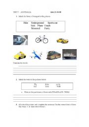 English worksheet: Transports