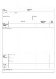 English worksheet: lesson template