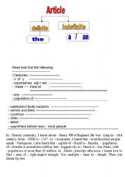 English worksheet: articles