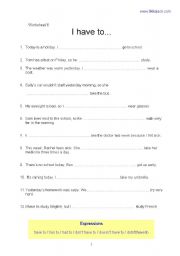 English Worksheet: I HAVE TO