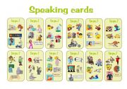 English Worksheet: can speaking cards