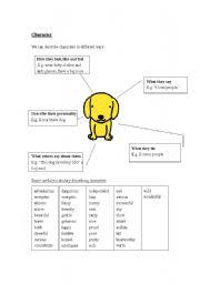 English Worksheet: characters 