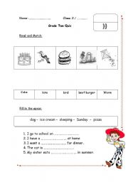English worksheets: Grade 2 Quiz