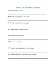 English Worksheet: MY TOWN