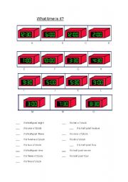 English Worksheet: What time is it ?