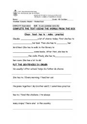 English worksheet: have to - has to