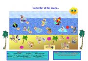 English Worksheet: Yesterday at the beach