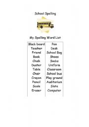 English Worksheet: school