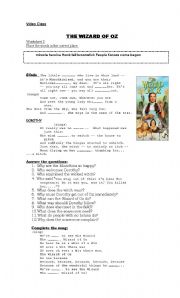 The Wizard of Oz- Worksheet 2