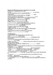 English worksheet: Rewriting and word formation