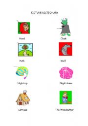 picture dictionary for little red riding hood