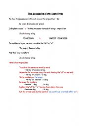 English Worksheet: possessive form