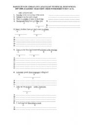 English Worksheet: worksheet